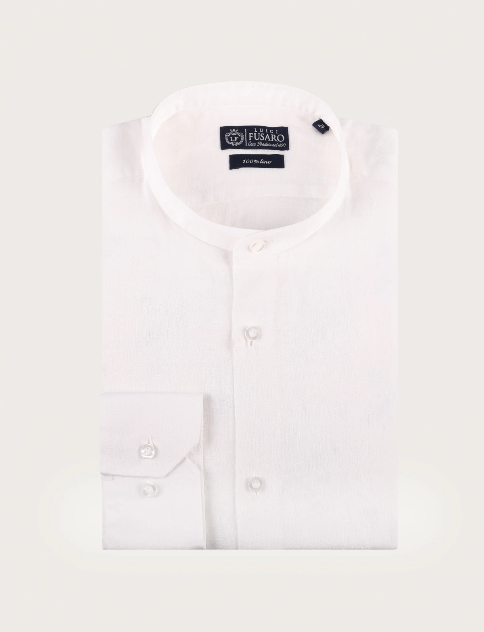 Camicia in lino con collo alla coreana - Image 4
