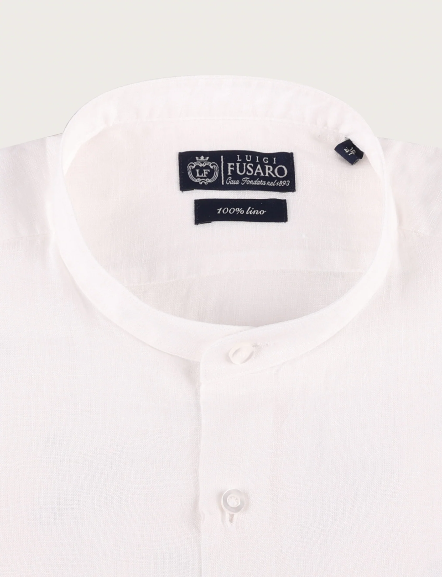 Camicia in lino con collo alla coreana - Image 5