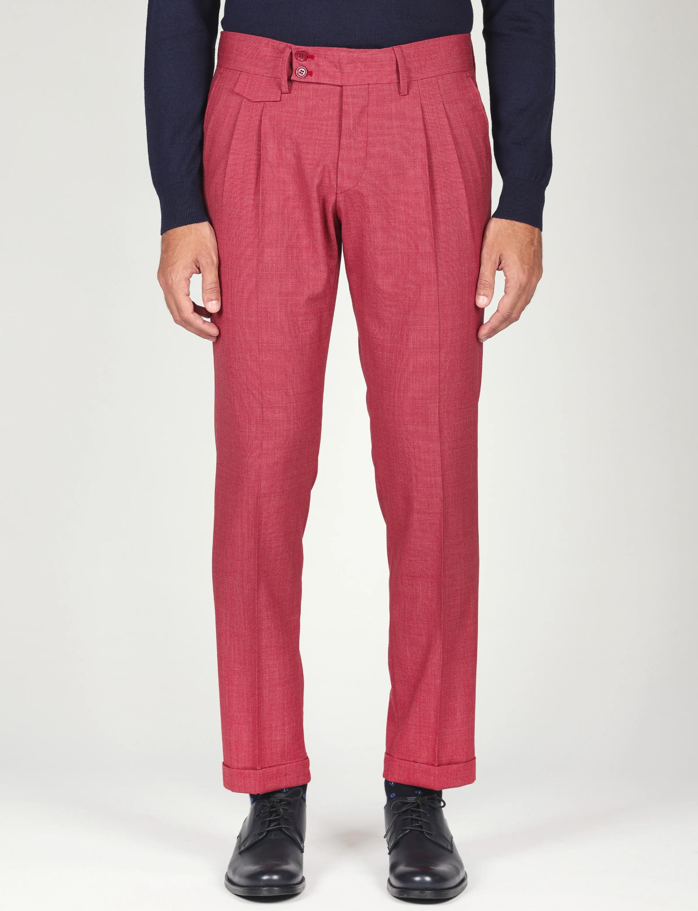 Pantalone tinta unita con pinces in lana - Image 11