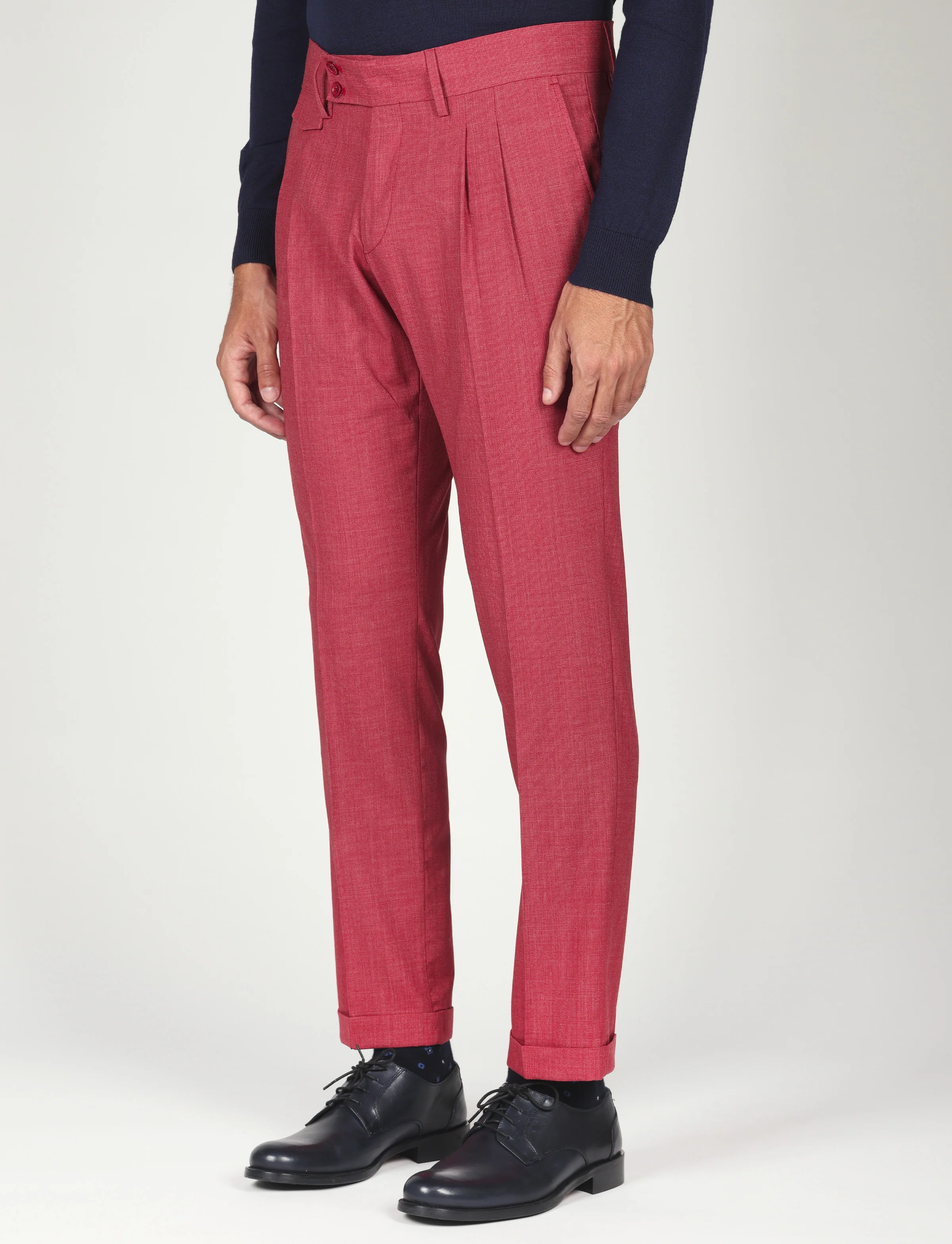 Pantalone tinta unita con pinces in lana - Image 12