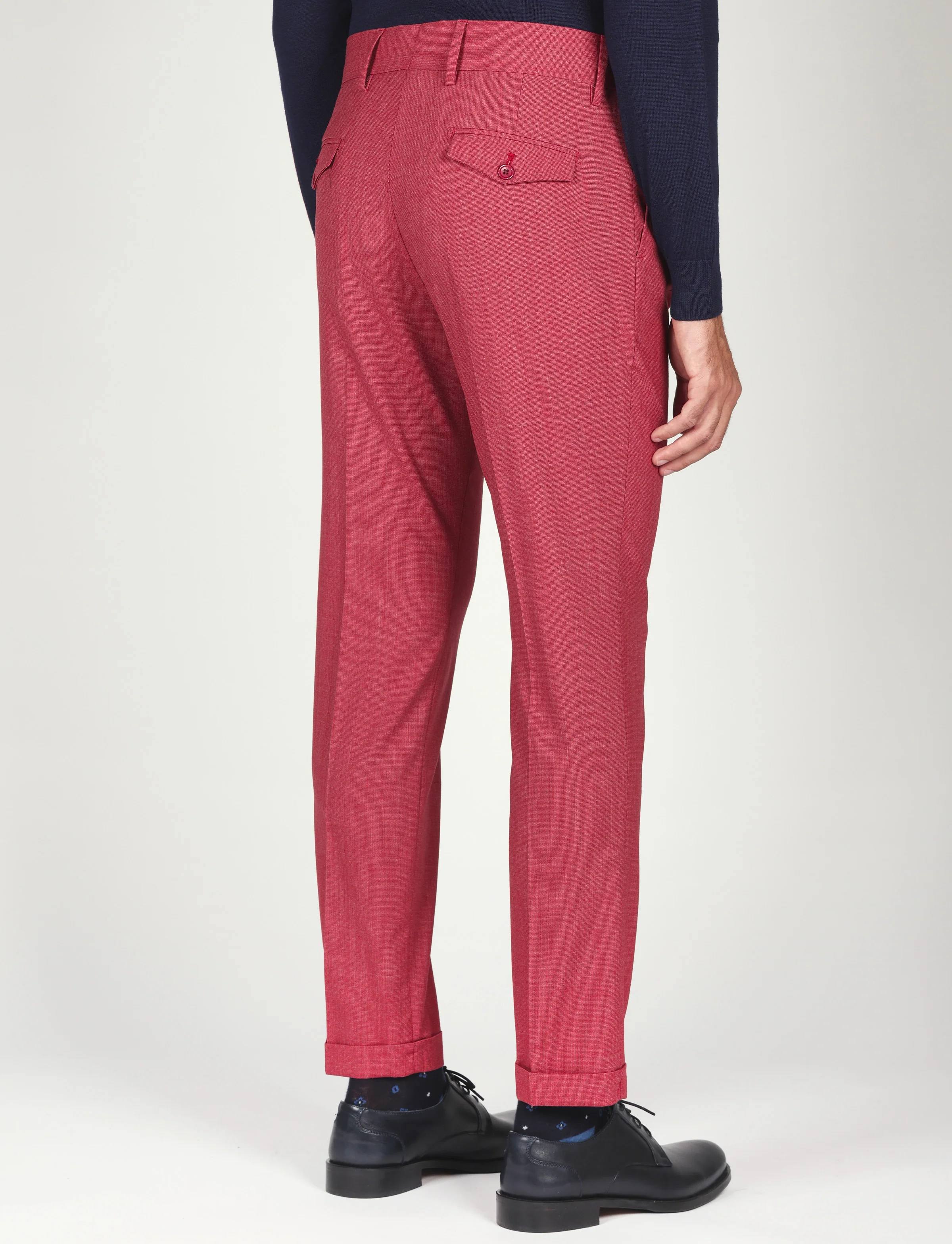 Pantalone tinta unita con pinces in lana - Image 14