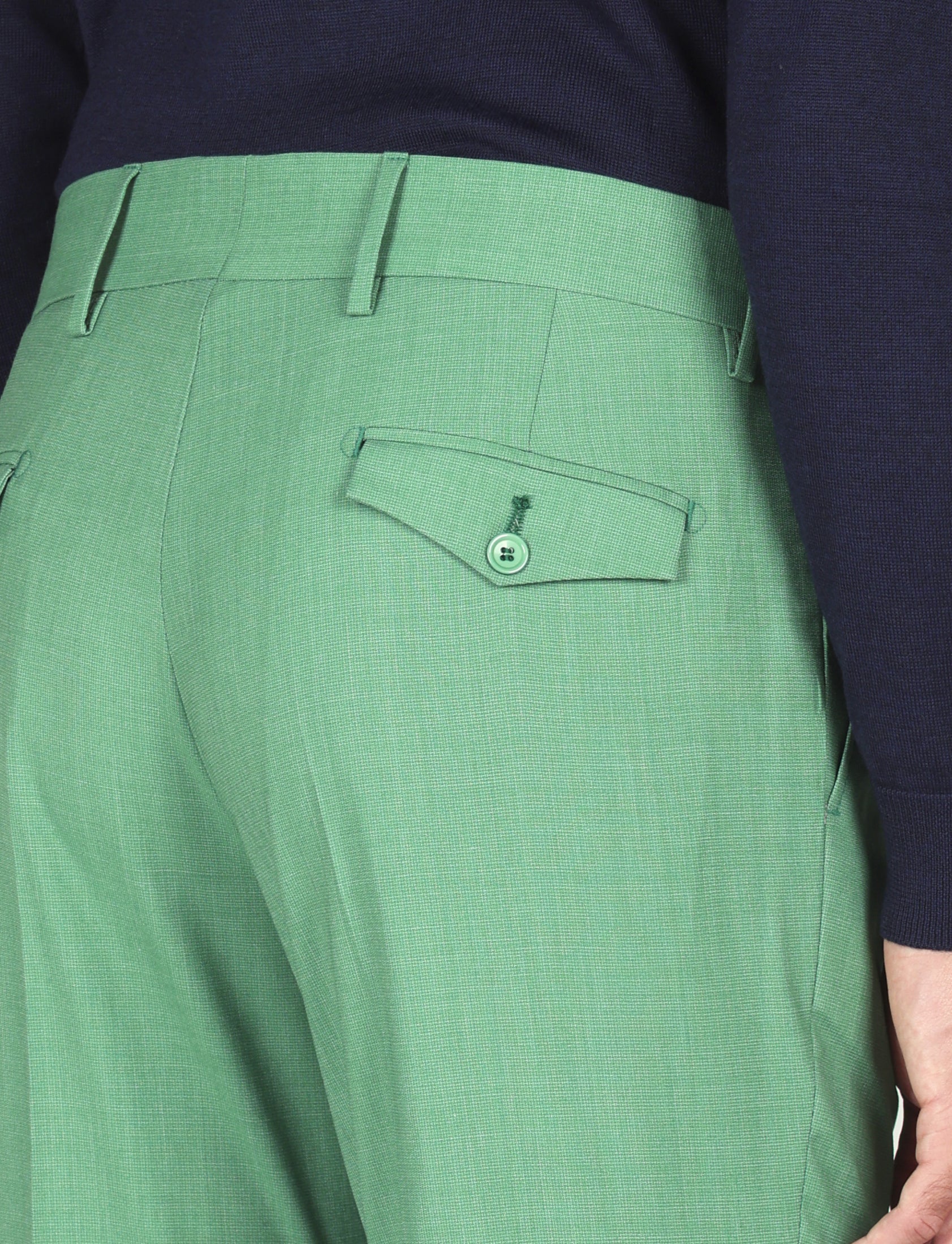 Pantalone tinta unita con pinces in lana - Image 20