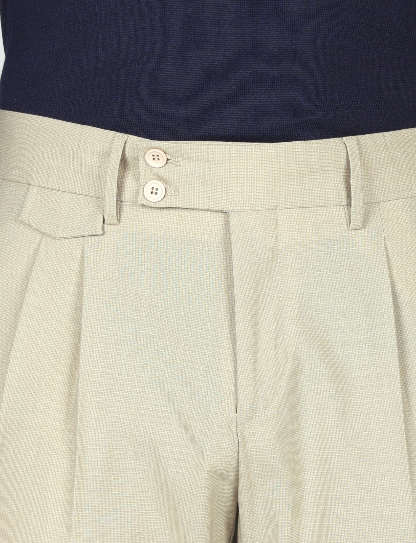Pantalone tinta unita con pinces in lana - Image 23