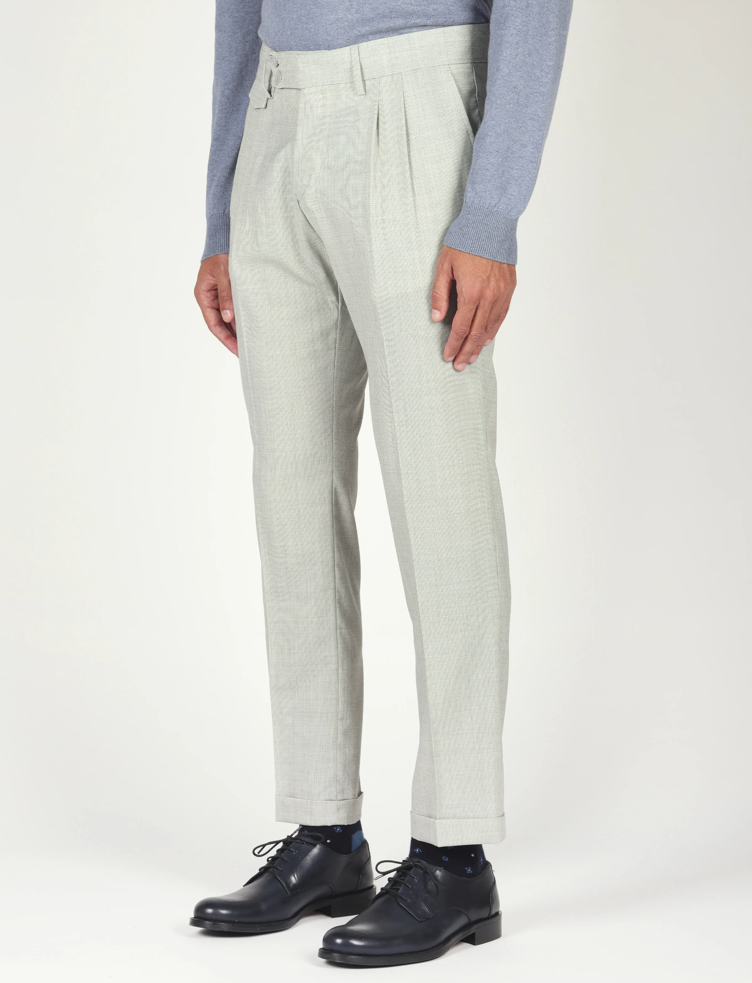 Pantalone tinta unita con pinces in lana - Image 27