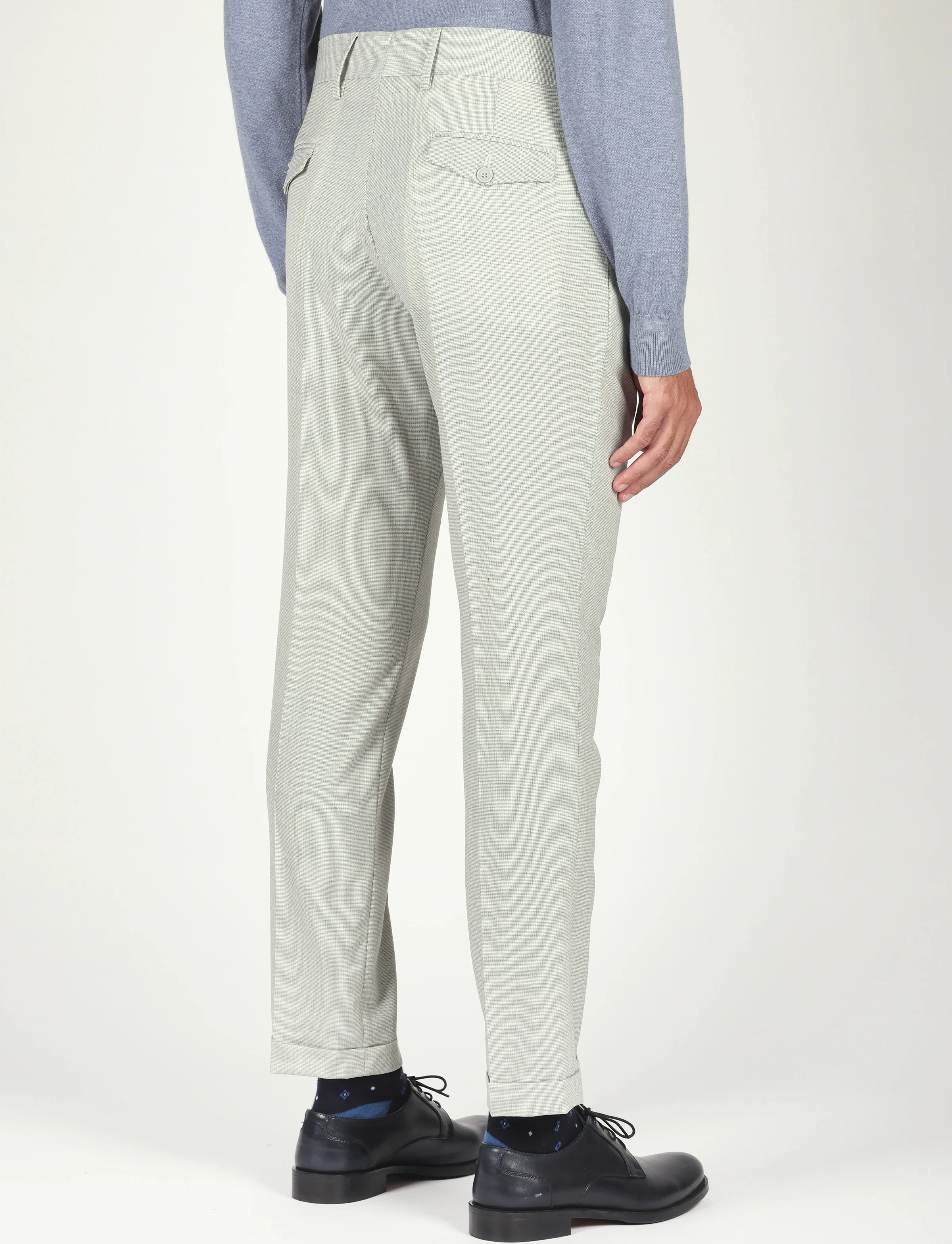 Pantalone tinta unita con pinces in lana - Image 29