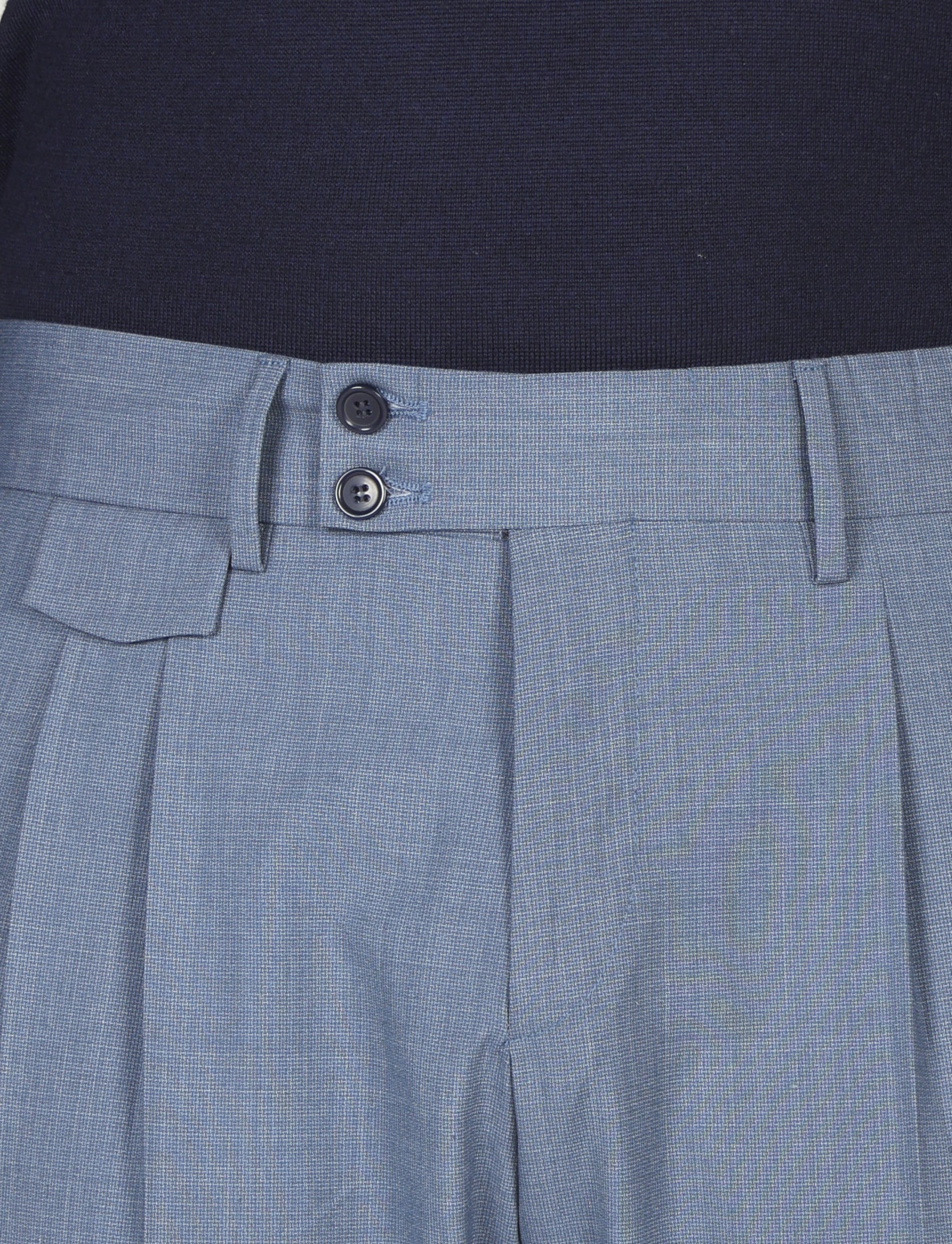 Pantalone tinta unita con pinces in lana - Image 3