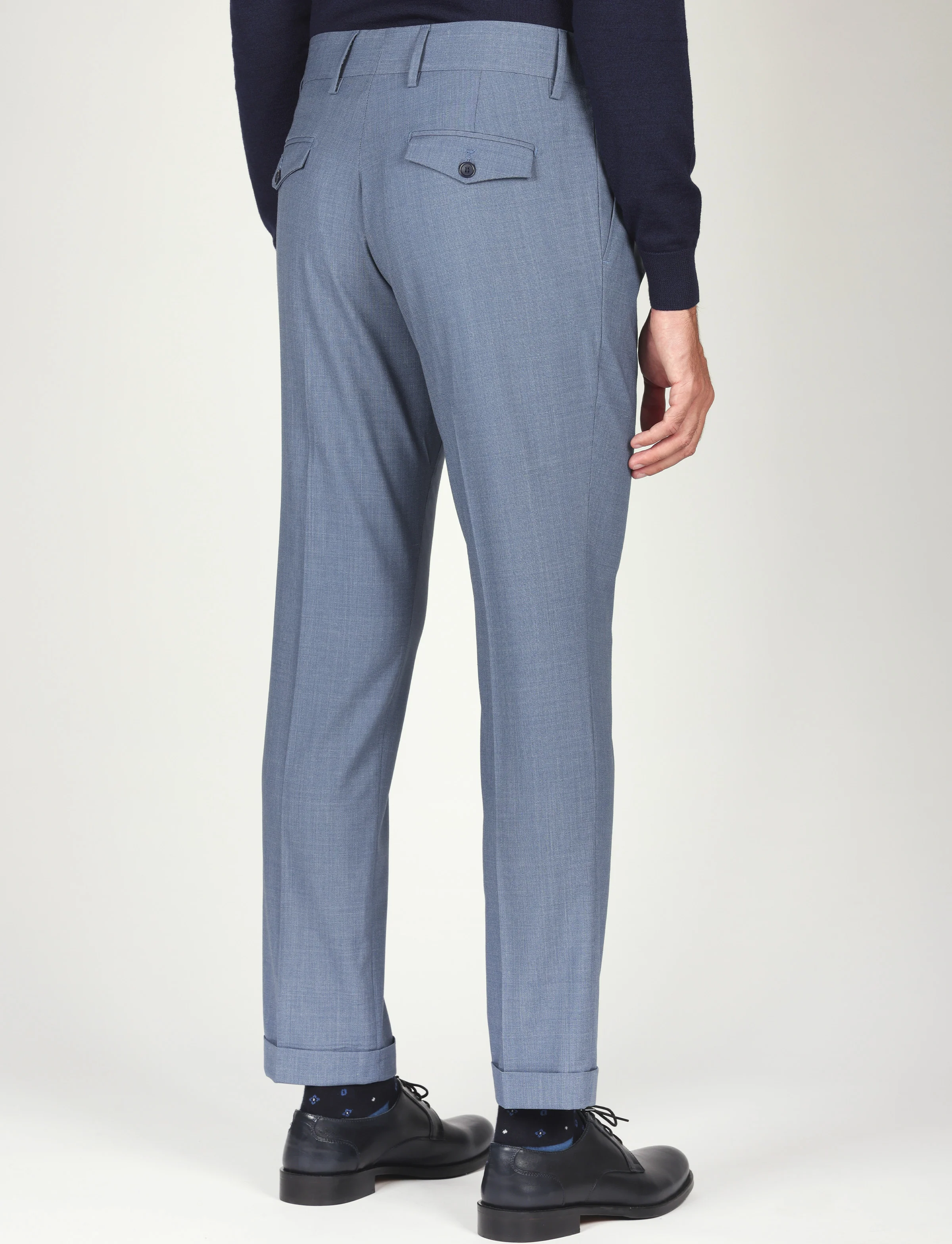 Pantalone tinta unita con pinces in lana - Image 4